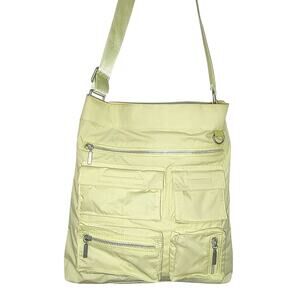 Banana Republic - Light Yellow Nylon Multi-Pocket Crossbody Purse / Tote